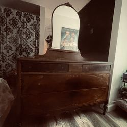 Antique Dresser With Mirror