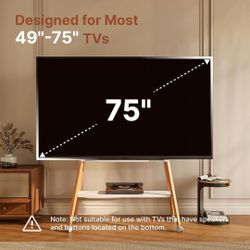Rolling TV Stand for 49 to 75 Inch TV White
