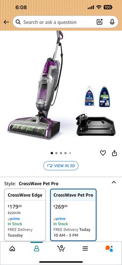 BISSELL Crosswave Pet Pro All in One Wet Dry Vacuum Cleaner and Mop OBO