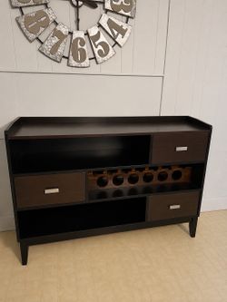 Dark Wood Wine Rack / Bar