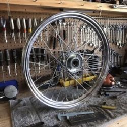 Chrome 21" 40 Spoke Spool Wheel Rim For Chopper 