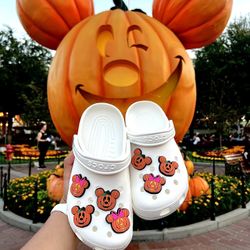 Mickey And Minnie Pumpkin Croc Charms 
