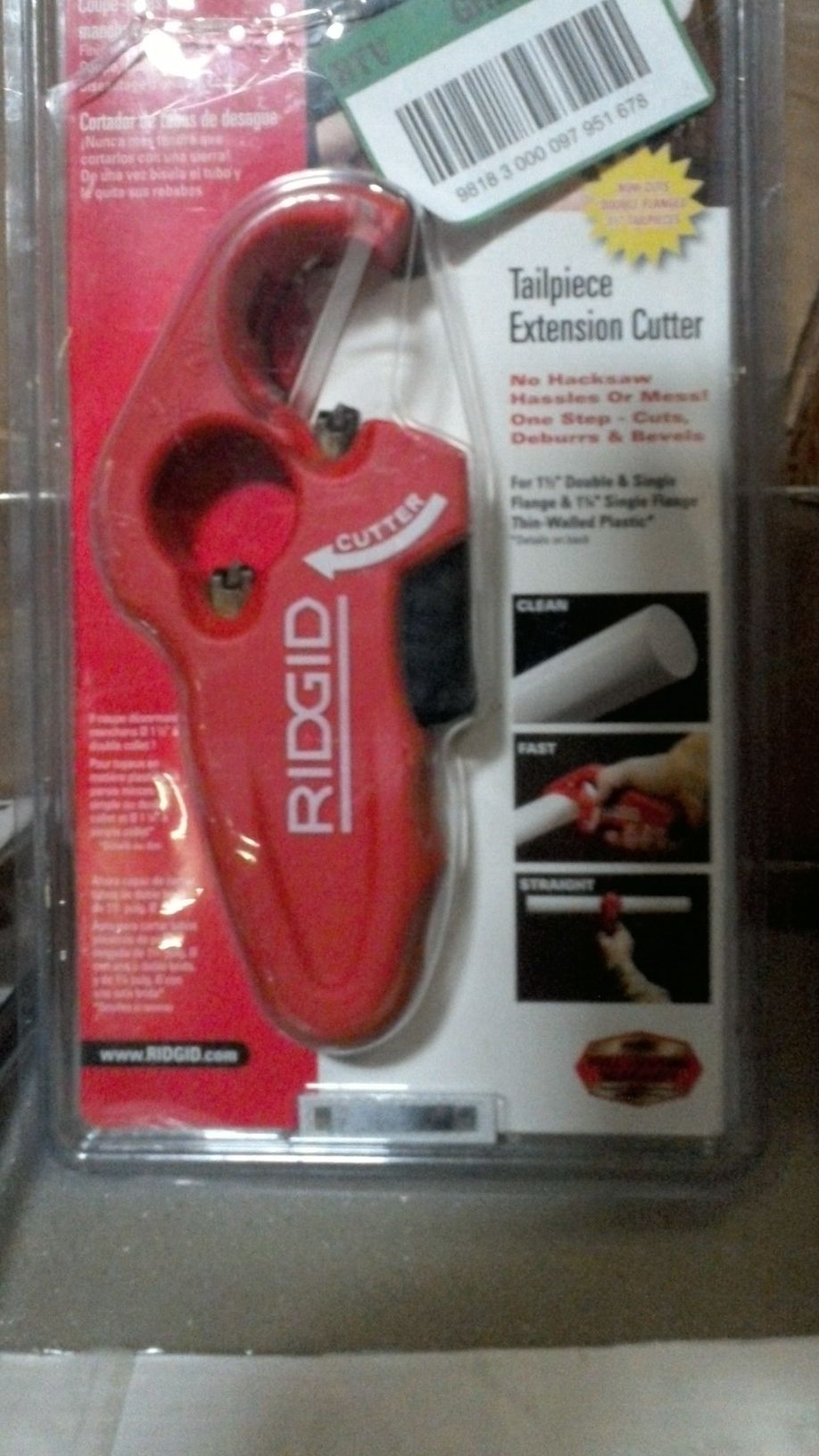 Ridgid tailpiece deals extension cutter