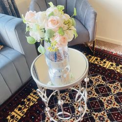 White Vase With White Flower