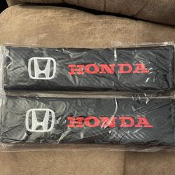 Carbon Fiber Leather Seat Belt Cushions / HONDA