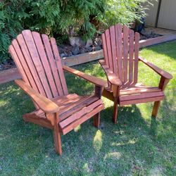 Set Of Redwood Adirondack Chairs