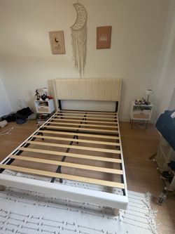 Upholstered Bed Frame with Headboard