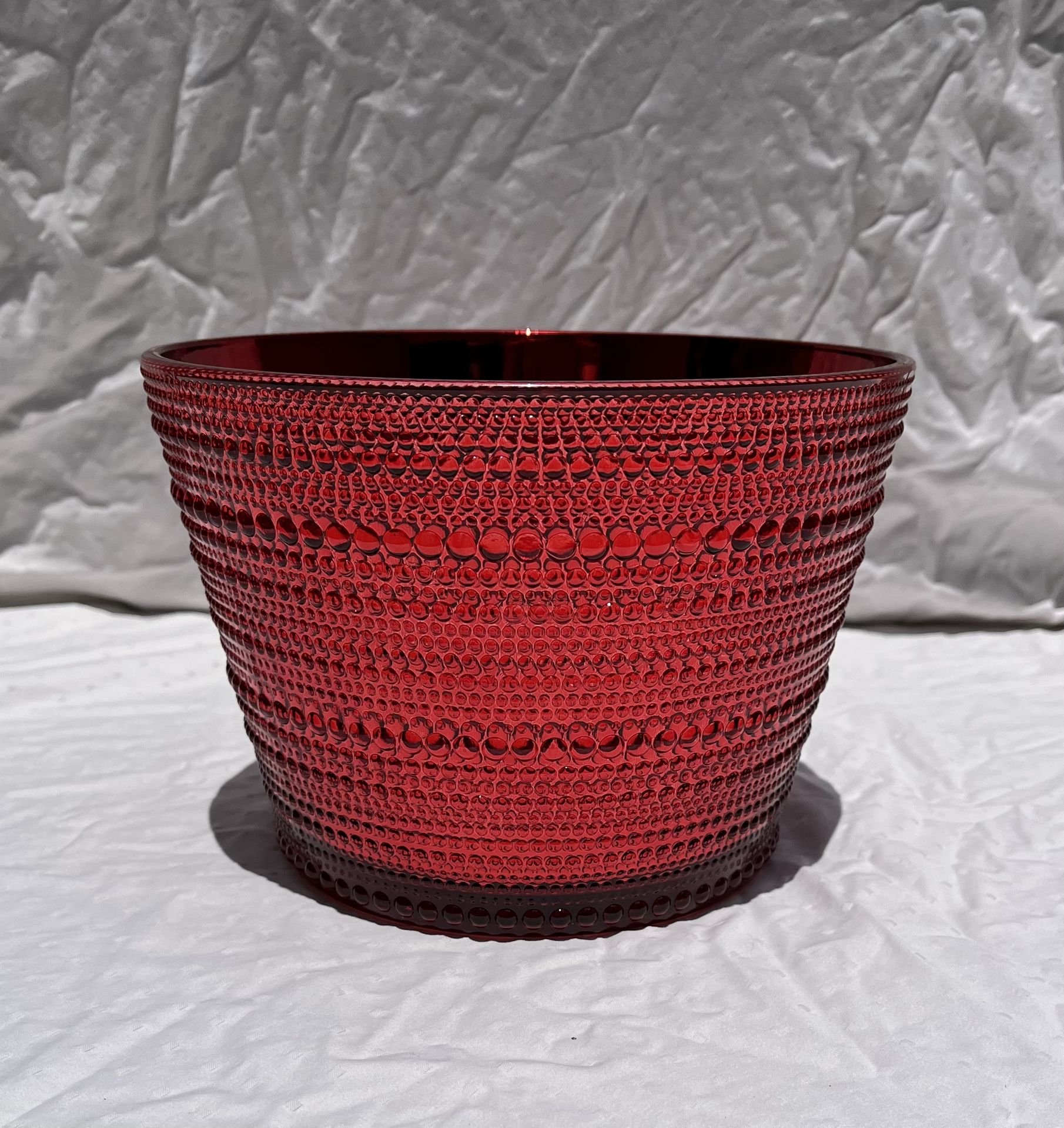 Red Mirror Textured Glass Bowl/pot