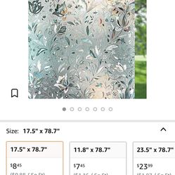 Window Privacy Film, Frosted Removable Glass Covering for Bathroom, Opaque Static Cling Heat Control Door Sticker for Home Office Living Room, Non-Adh