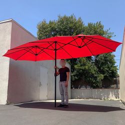 $95 (Brand New) Large 15 ft double sided umbrella outdoor patio garden yard (weight base not included)