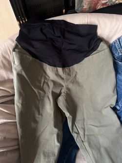 Olive Green Maternity Pants with Belly Band