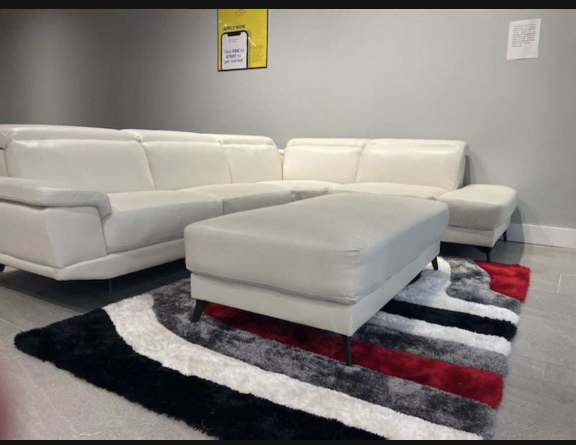 🎉🎉 Order Now 🎉🎉 Rio White Sectional Leather Sofa ** Brandon Mall ** Visit Store Or Call!