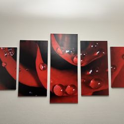 Rose Wall Decor 5 Piece 
