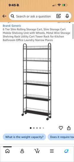 RIALTO- Generic 6 Tier Slim Rolling Storage Cart