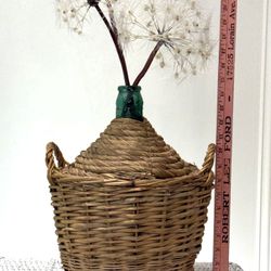 Vintage European Wicker Wrapped Wine Jug