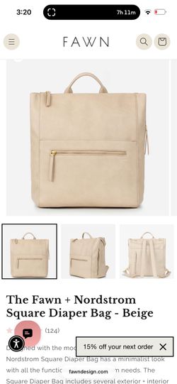 The Fawn + Nordstrom Square Diaper Bag - Beige