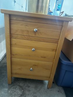 3-Drawer Wood Nightstand