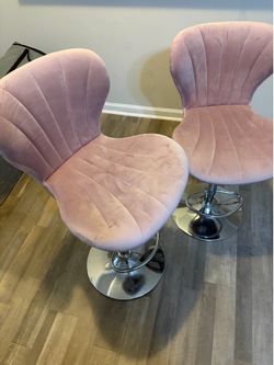 Pink Adjustable Bar Stools