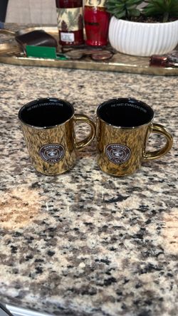 4 Oz Starbucks Mini Gold Mugs