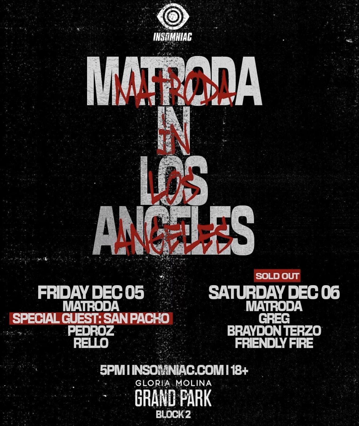 MATRODA @ Grand Park Friday