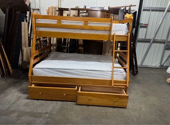Twin over Full Bunk Bed with Storage Drawers