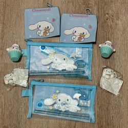 Brand new Cinnamoroll coin purse, lip balm, pencil pouch and straw topper.