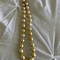 Authentic South Sea Golden Pearl Necklace 