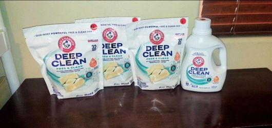 Arm and Hammer laundry Detergent 32 count  pods & 75 floz- $6 Each