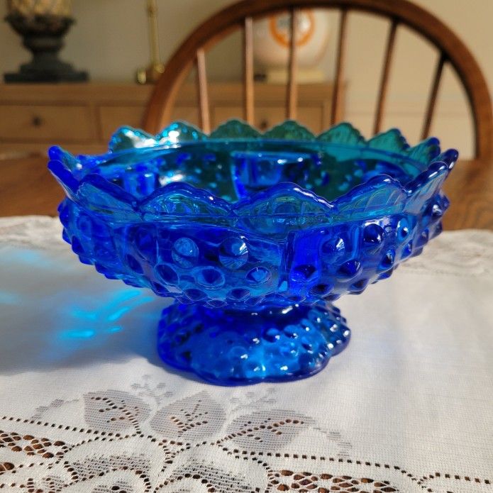 Fenton Blue Hobnail Multi Candle Holder/Centerpiece