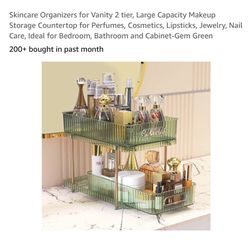 Brand new Skincare Organizers for Vanity 2 tier, Large Capacity Makeup Storage Countertop for Perfumes, Cosmetics, Lipsticks, Jewelry, Nail Care, Idea