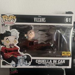 Cruella in Car Funko pop Hot topic exclusive 