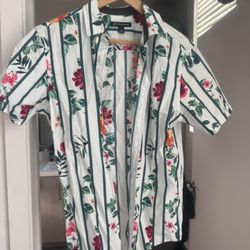 INC International Concepts White printed Floral Shirt