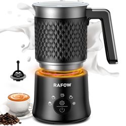 5 In 1 Milk Frother, Electric Milk Frother and Steamer 11.8oz Automatic Milk Steamer Hot & Cold Foam Maker, Milk Warmer Dishwasher Safe & Silent Worki