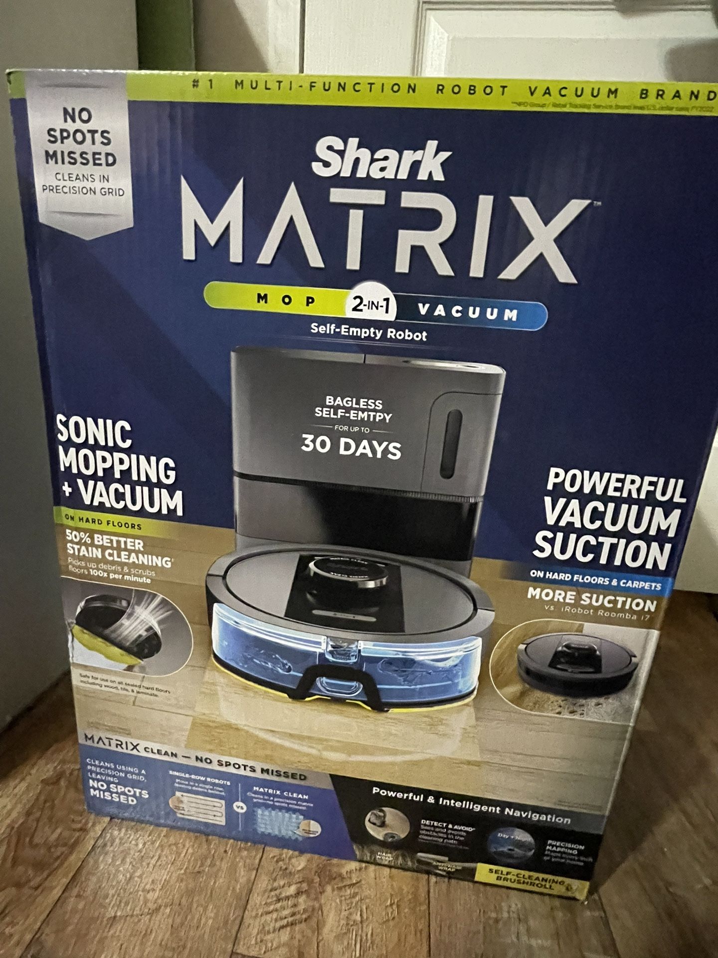 Shark Matrix Self-Empty Robot Vacuum & Mop with No Spots Missed on Carpets & Hard Floors, Bagless 30