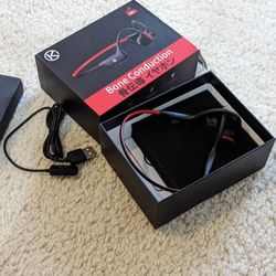 bone conduction bluetooth headphones - Model: S6 - Black/Red