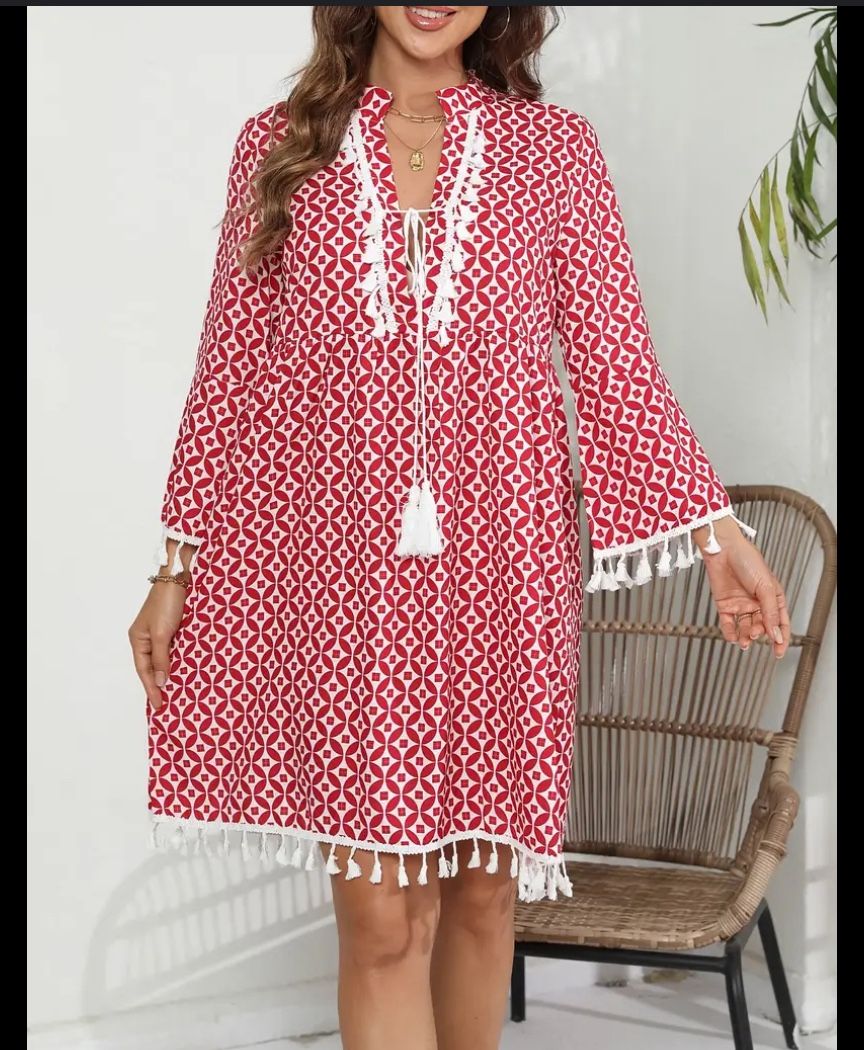 Red And White Summer Dress