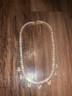 Iced out butterfly choker