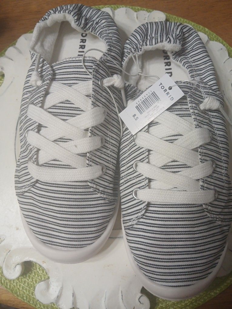 Torrid Blue & White Sneakers, Size 8.5