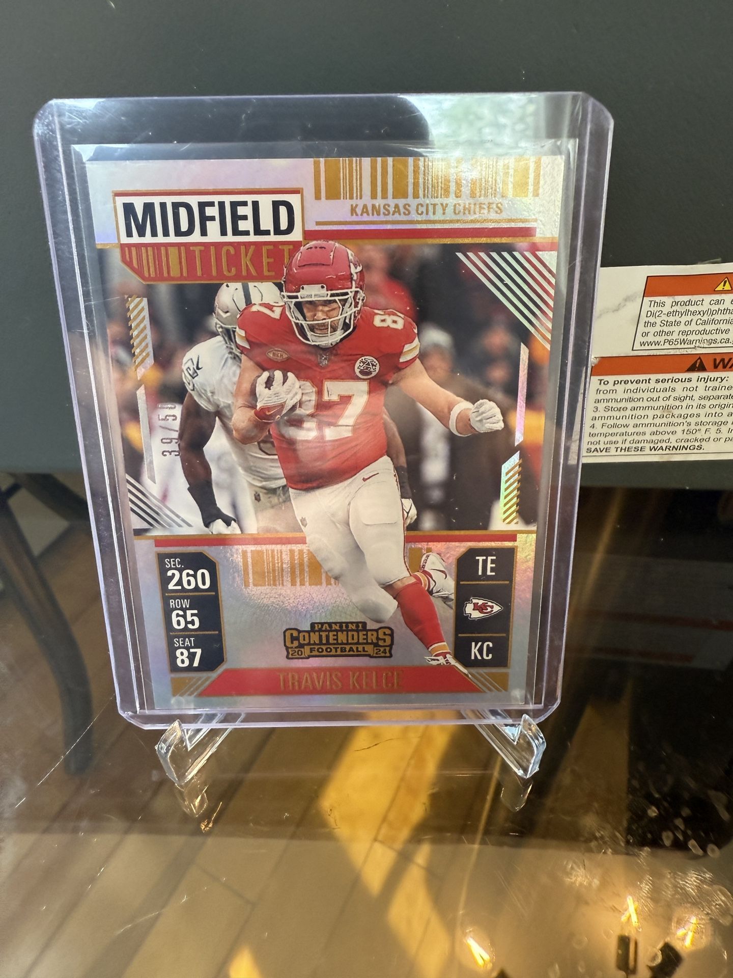 TRAVIS KELCE 2024 CONTENDERS MIDFIELD TICKET FOOTBALL CHIEFS /50 Q4602
