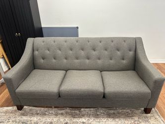 Gray Tufted Sofa 75”