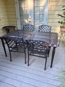 Five piece outdoor dining patio set