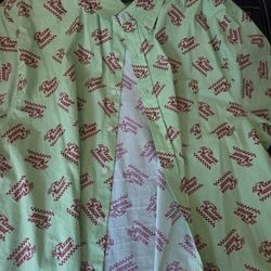 Disney button down pizza planet shirt 