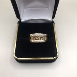 10K Gold Dad Ring with .08 CT Diamonds – Stunning Deal!