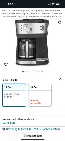 Brim Trio K-Cup Compatible 12-Cup Coffee Maker for Sale in Riverside, CA -  OfferUp