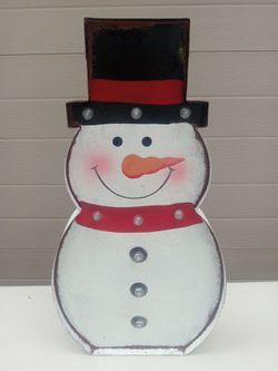 Light-Up Metal Snowman Christmas Decoration