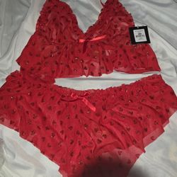 Heart Lingerie Outfit Size Medium Brand New With Tags 