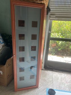 Tall wood cabinet doors