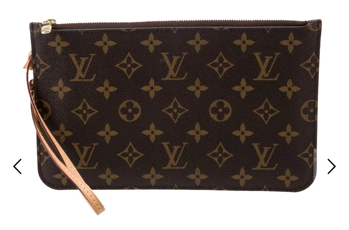Authentic Louis Vuitton Monogram Pochette Wristlet Clutch LV