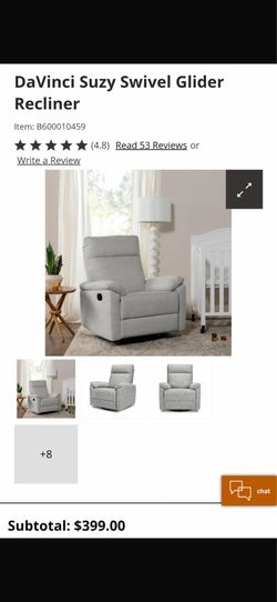 Grey rocking and reclining chair