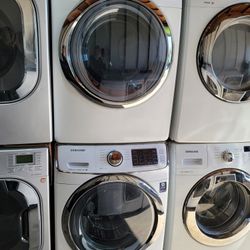 Samsung Front Load Washer And Stackable Gas Dryer Set 